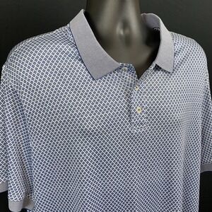 Thomas Sterling Mens Steel Blue XL Polo Shirt Performance 4 Way Stretch Golf